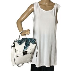 Steve Madden chunky white purse, backpack,like new!textured, academia,utility